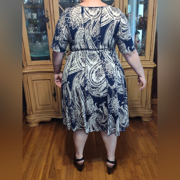 Sami & Jo blue Paisley Dress 2X - Picture 2 of 2